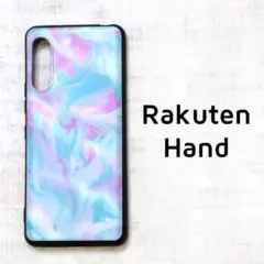 Rakuten Hand ピンク グリーン マーブル カバー