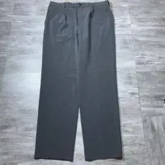 美品 UNIQLO タックワイドパンツ グレー XL 321-471123