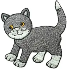 ワッペン ネコ 猫 CAT 動物 キャット アイロン アップリケ 送料無料