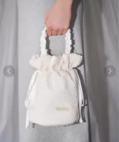 MIRO AMURETTE ドットチュール ハンドバッグ 白