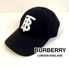極美品 BURBERRY ブラック ベースボールキャップ ノバチェック ロゴ刺繍