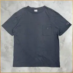 Champion（チャンピオン） ポケット付き Tシャツ ロゴ ネイビー M