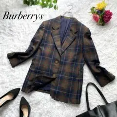 希少 Burberrys テーラードジャケット チェック柄 金ボタン 2B