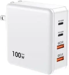USB-C 100W PD急速充電器 4ポート GaN搭載 プラグ式
