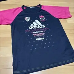 adidas 星柄シャツ ネイビー/ピンク