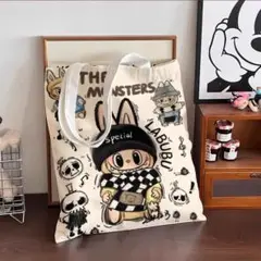THE MONSTERSトートバッグlabubu柄エコバッグ買い物・塾通いバッグ