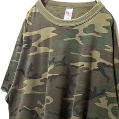 USA製 総柄 Tシャツ 迷彩カモフラ 2XL 古着