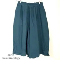 earth music &ecology グリーン ガウチョパンツ レーヨン　麻