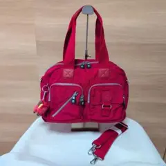 kipling　キプリング　2way ショルダーバッグ　レッド　赤　大容量