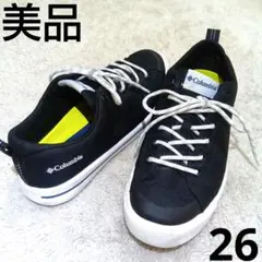 美品 Columbia 防水 ローカット スニーカー 黒 26 ブラック