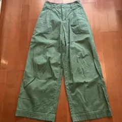 UNIQLO ハイウエストチノワイドパンツ　グリーン