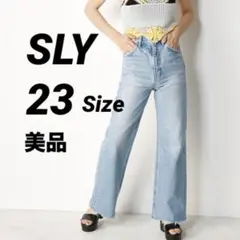美品 Sly Jeans ライトブルー バギーパンツ ハイウエスト 23