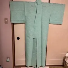 【未使用】正絹　色無地 ペパーミントグリーン　九枚笹
