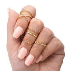 h91【6個セット♡】ヒットアイテム ゴールド☆アンティークリング 指輪 H53