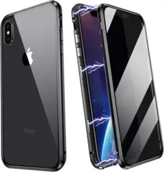 iphoneXR覗き見防止ケース両面ガラス黒