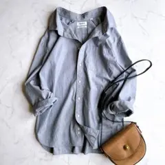 Gymphlex conbed cotton ストライプ ワイドシャツ　日本製