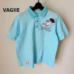 VAGIIE バジエ　半袖ポロシャツ　ハワイアンブルー　日本製　スポーツウェア