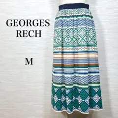 ★美品GEORGES RECH ロングスカート　日本製　総柄　M ウェストゴム