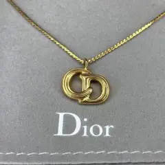 美品 Dior クリスチャンディオール CD ロゴ ゴールド ネックレス