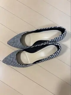 美品 ギンガムチェック パンプス
