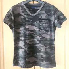 AVIREX USA 迷彩柄 VネックTシャツ