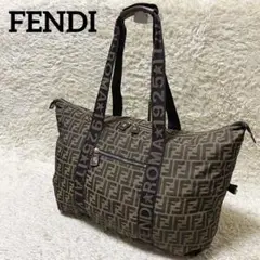 FENDI ボストンバッグ ズッカ ローマ 折り畳み キャンバス ゴールド金具