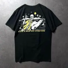 CALL YOUR MOTHER スケルトン　シャカサイン　骸骨　サーフ　黒　S