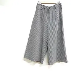ギンガムチェック ワイドパンツ ブラック・ホワイト　XL ポケット伸縮性　春夏