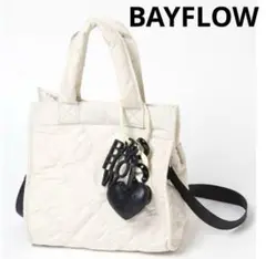 BAYFLOW [500mlのペットボトルも入る]チャームスクエアキルトトート