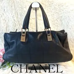 ★美品★ CHANEL チョコバー ラムスキン ミニボストンバック ココマーク