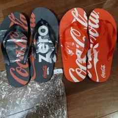 コカコーラビーサン2個（未使用）、Tシャツ（USED）、ネクタイ（USED）3点