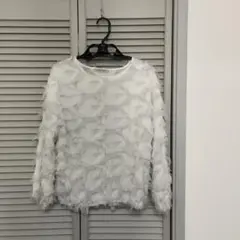 ホワイトフリルトップス サイズF
