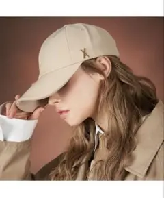 VARZAR Gold stud over fit ball cap ベージュ