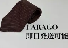即日発送可能 ネクタイ FARAGOブラウン チェック柄