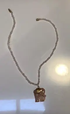 ローズクォーツ　ネックレス　ピンク　金　象　綺麗