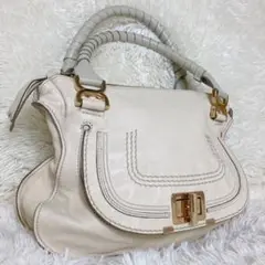 Chloe クロエ マーシー ハンドバッグ レザー ターンロック オフホワイト