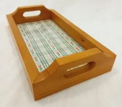 ウッドトレイ　木製トレイ　カントリー雑貨　インテリアトレイ　小ぶり