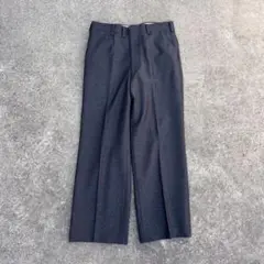 ネイビー ストレートスラックスパンツ センタープレス シンプル