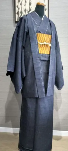 本場結城紬　亀甲絣のアンサンブル　仕立て直し　未着用
