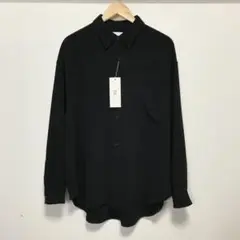 新品　SU スー　トリアセテートロングスリーブシャツ　日本製　ブラック　46