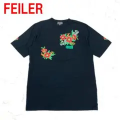 A6422 フェイラー 半袖Tシャツ 綿 プリント ユニセックス 黒 F
