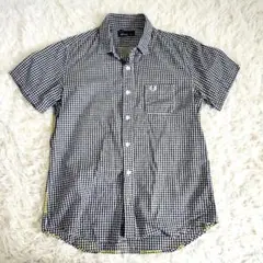 【美品】FRED PERRY 半袖シャツ ギンガムチェック　S