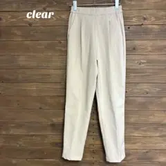 ♦︎【clear】プリーツ入り スラックス ゴムウエスト オフィスカジュアル S