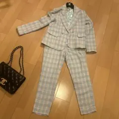 ricoriチェック柄パンツセットアップ新品
