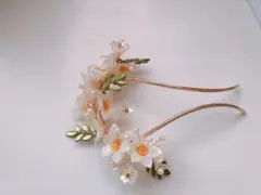 花と葉のデザイン ヘアピン