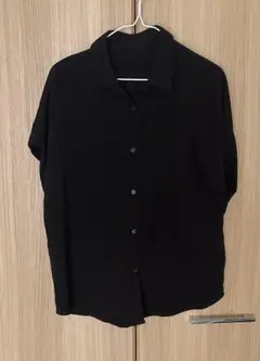 GU 半袖エアリーシャツ　ブラック　M