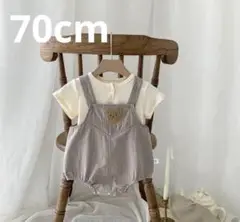 未着用 半袖 サロペットTシャツセット 70cm 韓国 くま