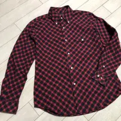 radmess men's bigi チェックシャツ　レッド　赤　黒　ブラック