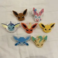 ポケモン フェイス型 イーブイ フレンズ クリップ 7点セット