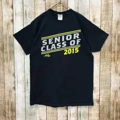 J77 アメリカ古着 GILDAN 2015 卒業 Tシャツ 黒 M アメカジ